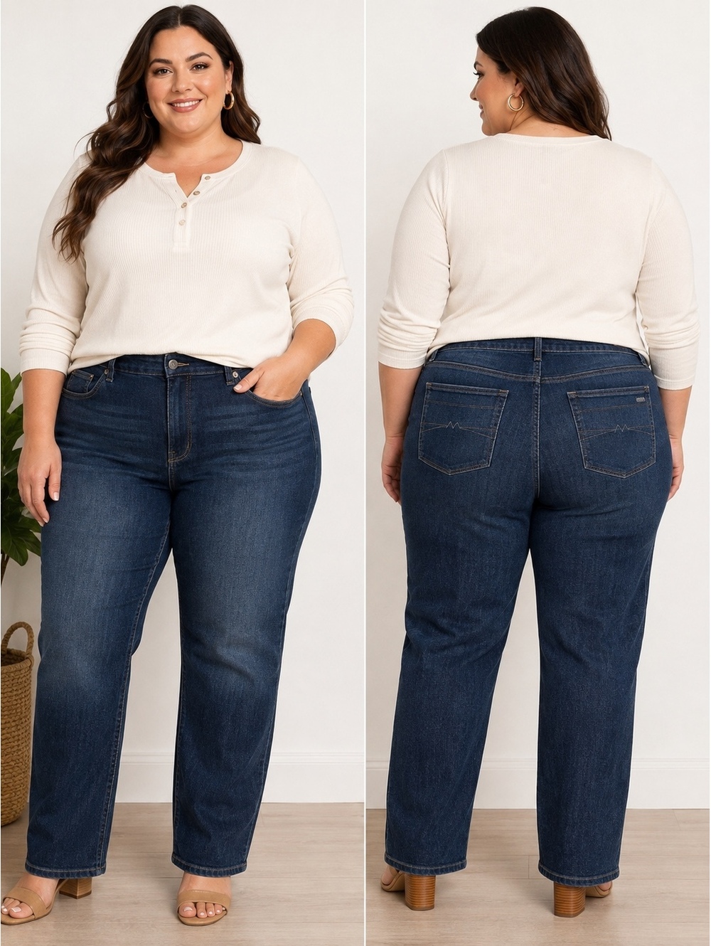 Melissa McCarthy Seven7 Women’s Size 22 Straight Leg Dark Wash Jeans